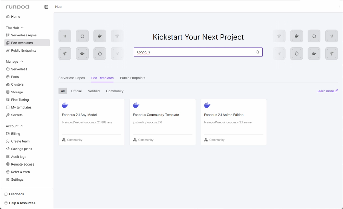 Fooocusのテンプレート