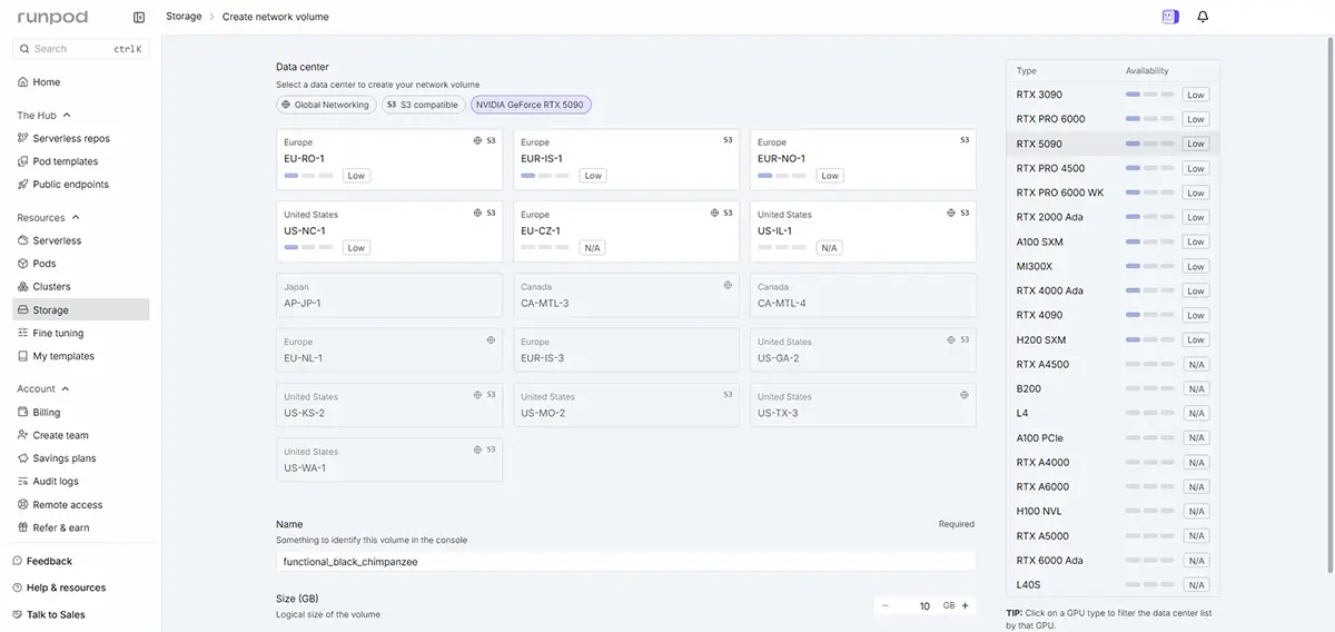 ネットワークボリューム　データセンター