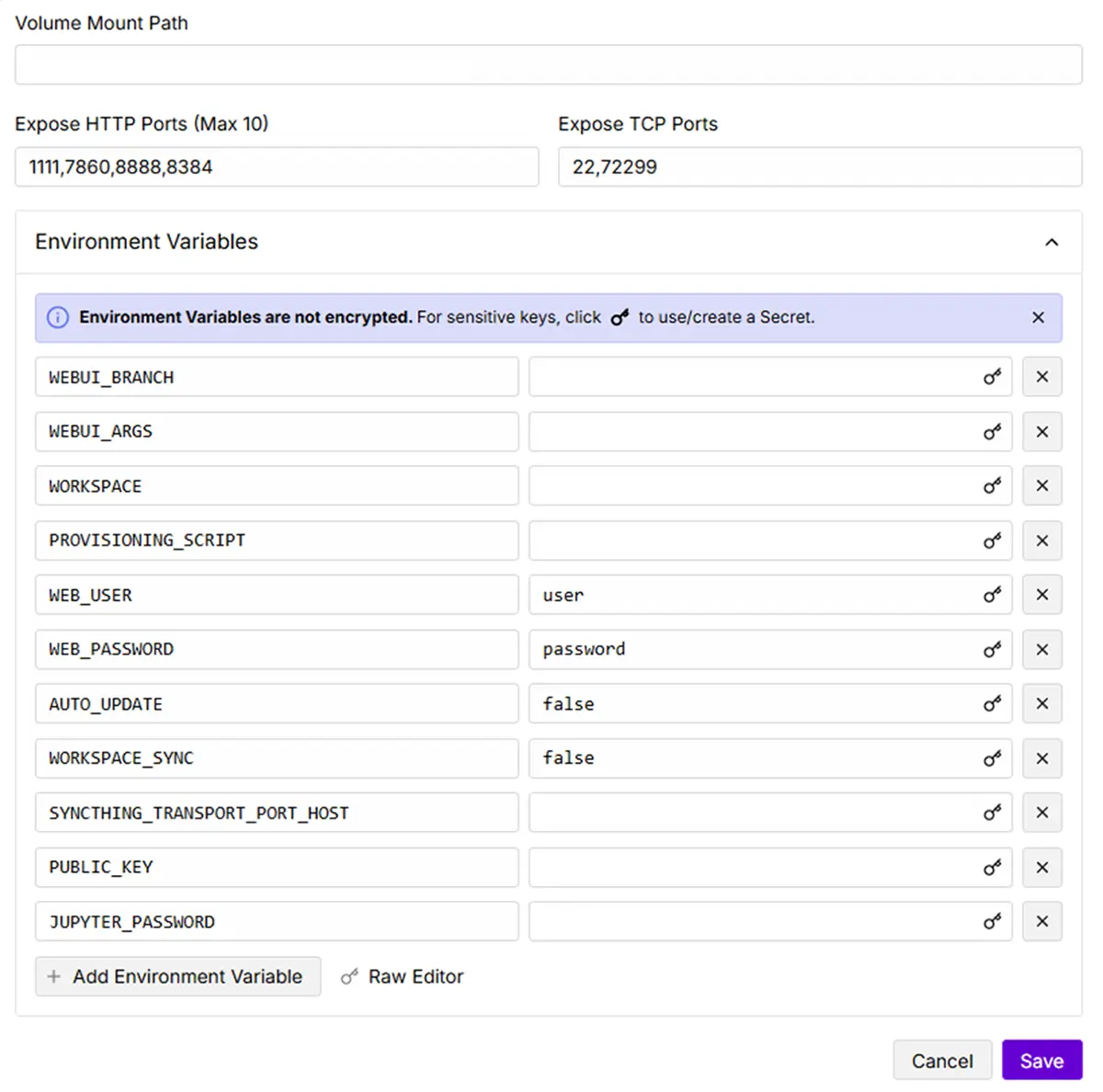 環境変数の設定