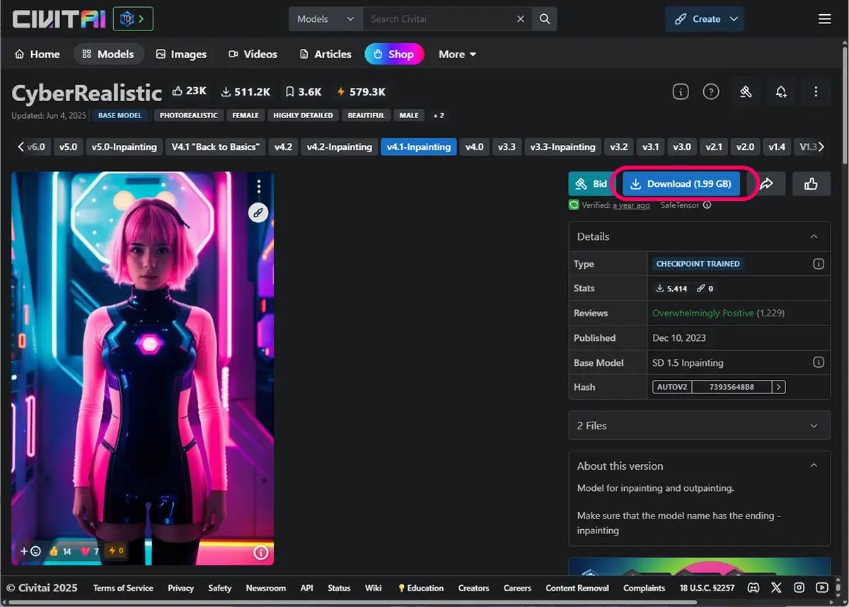 CIVITAI ダウンロード