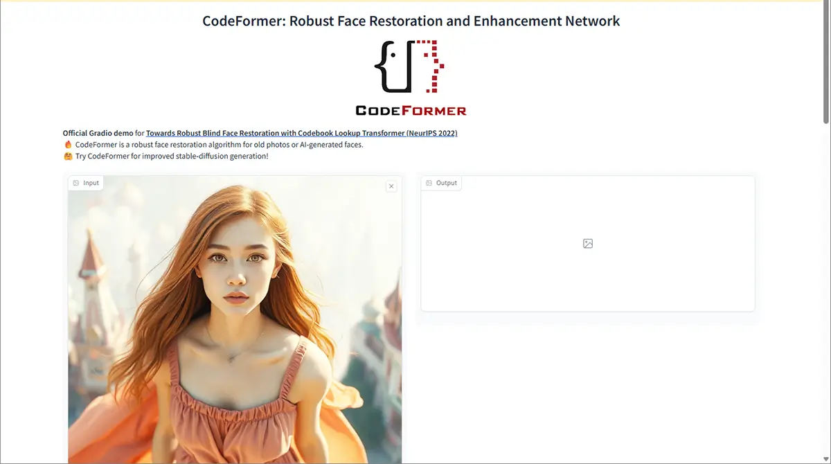 CodeformerUI画面