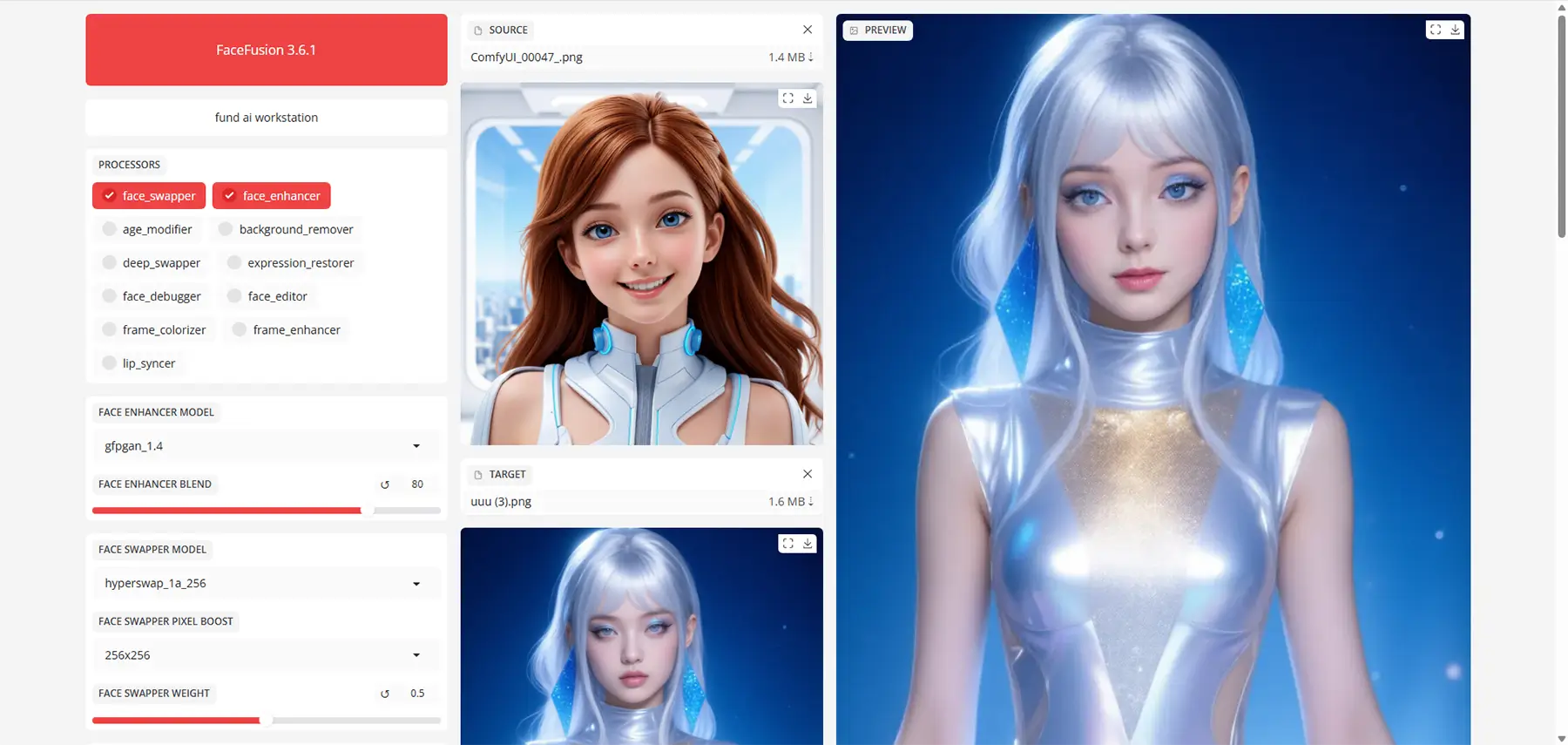 FaceFusion　swapper