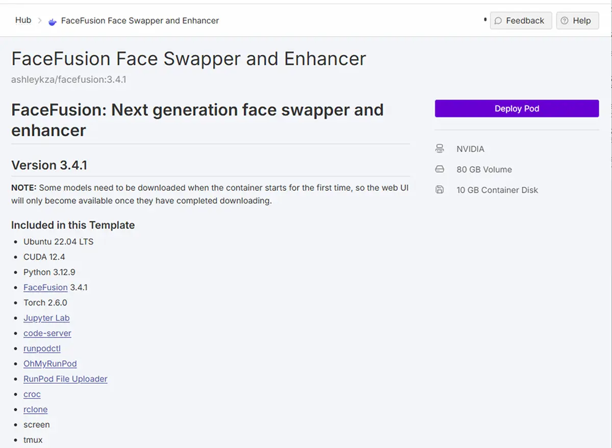 RunpodのFacefusionおすすめテンプレート