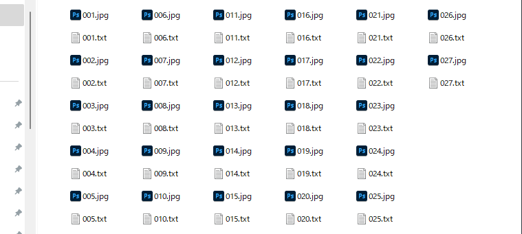 フォルダー内の画像.jpgと、テキスト.txtタグ