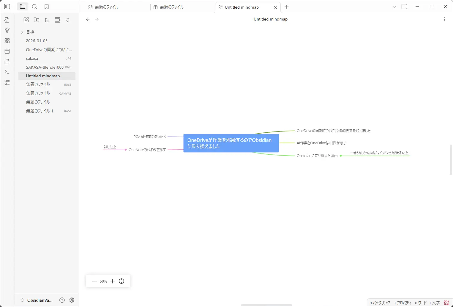 Obsidiannoマインドマッププラグイン